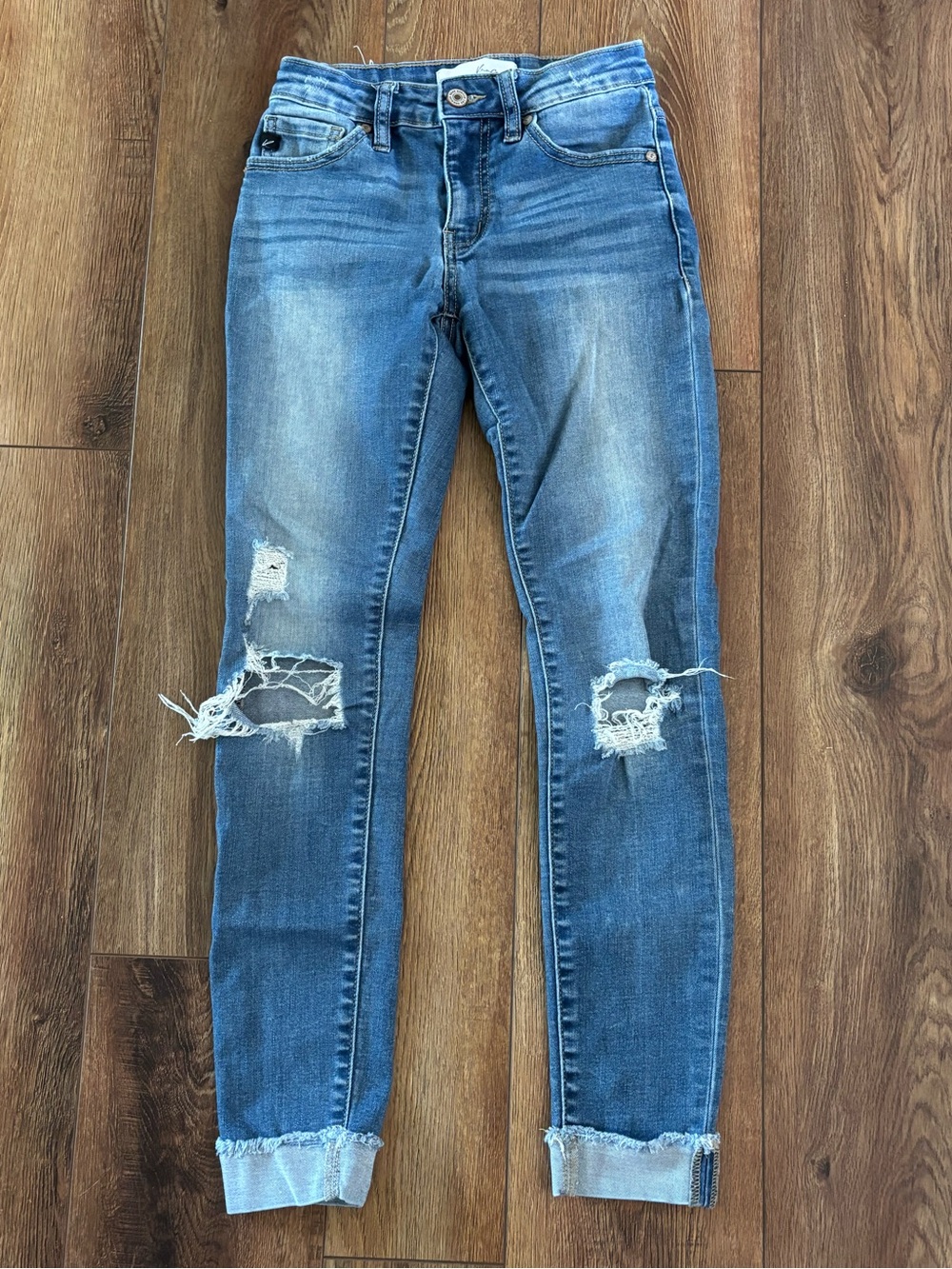 KanCan Distressed Skinny Jeans - Medium Blue